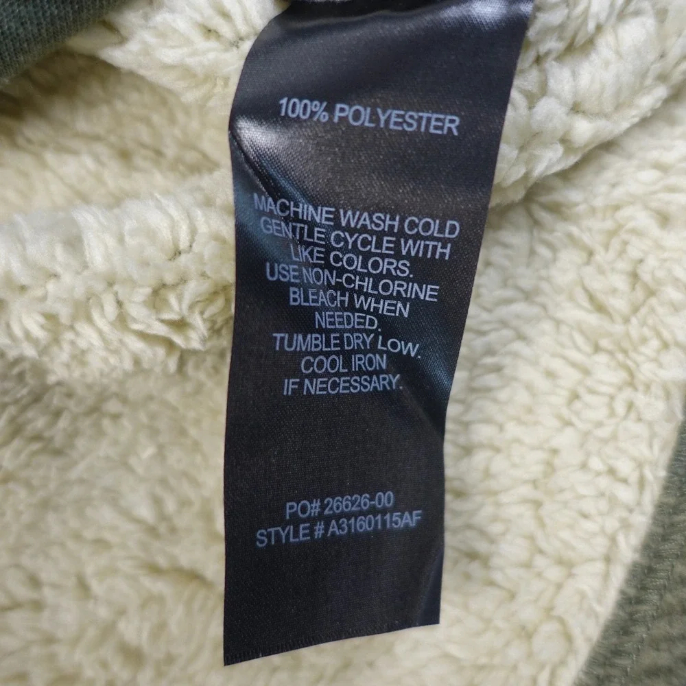 Voyager Plaid Sherpa Lined Fleece Shirt Jacket Men 3XL Green Zipper Front
